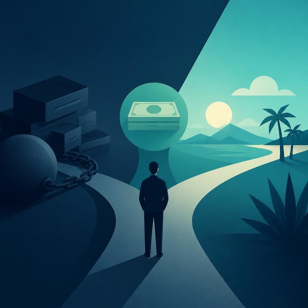 Illustration for the article: Your Tax Refund Should Go to Debt, Not a Vacation